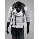 Men's Hoodie Jacket Hooded Solid Colored Daily Sports Weekend Cotton Plus Size Active Casual Hoodies Sweatshirts  Long Sleeve Slim White Black / Winter / Spring / Fall / Winter