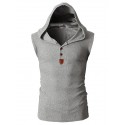 Men's Tank Top Vest Graphic Solid Colored Hooded White Black Army Green Navy Blue Dark Gray Sleeveless Daily Sports Slim Tops / Summer / Summer