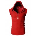 Men's Tank Top Vest Graphic Solid Colored Hooded White Black Army Green Navy Blue Dark Gray Sleeveless Daily Sports Slim Tops / Summer / Summer