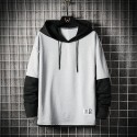 Men's Hoodie Pullover Hoodie Sweatshirt Hooded Color Block Patchwork Casual Daily Holiday non-printing Streetwear Casual Hoodies Sweatshirts  Long Sleeve White Black