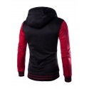 Men's Button Up Hoodie Hooded Color Block Daily Going out Weekend Cotton Active Hoodies Sweatshirts  Long Sleeve White Blue / Winter / Winter