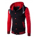 Men's Button Up Hoodie Hooded Color Block Daily Going out Weekend Cotton Active Hoodies Sweatshirts  Long Sleeve White Blue / Winter / Winter