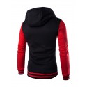 Men's Button Up Hoodie Hooded Color Block Daily Going out Weekend Cotton Active Hoodies Sweatshirts  Long Sleeve White Blue / Winter / Winter