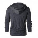 men's long sleeve hooded pullover lace up hoodie stitching leather armor sweatshirt medieval vintage rivet gothic steampunk hoodies black s