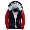 Men's Unisex Zip Hoodie Sweatshirt Jacket Hooded Solid Color Splicing Office Causal Daily Fleece Classic & Timeless Warm Ups Hoodies Sweatshirts  Long Sleeve Black Light Gray