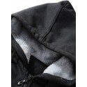 Men's Unisex Zip Hoodie Sweatshirt Jacket Hooded Solid Color Splicing Office Causal Daily Fleece Classic & Timeless Warm Ups Hoodies Sweatshirts  Long Sleeve Black Light Gray