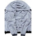 Men's Unisex Zip Hoodie Sweatshirt Jacket Hooded Solid Color Splicing Office Causal Daily Fleece Classic & Timeless Warm Ups Hoodies Sweatshirts  Long Sleeve Black Light Gray