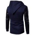 Men's Hoodie Hooded Color Block Daily Weekend Cotton Basic Punk & Gothic Hoodies Sweatshirts  Long Sleeve Slim Black Dark Gray