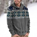 Men's Hoodie Pullover Hoodie Sweatshirt Hooded Geometric Pocket Casual Daily Holiday 3D Print Streetwear Casual Hoodies Sweatshirts  Long Sleeve Gray Light Green