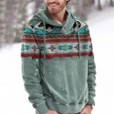 Men's Hoodie Pullover Hoodie Sweatshirt Hooded Geometric Pocket Casual Daily Holiday 3D Print Streetwear Casual Hoodies Sweatshirts  Long Sleeve Gray Light Green
