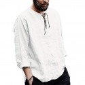 Men's Shirt 100% Cotton Solid Color Daily Casual Street Outdoor Long Sleeve Tops Basic Black Gray Beige Comfortable Breathable Soft Quick Dry Summer Fall Autumn