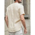 Men's Shirt 100% Cotton Solid Colored Classic Pocket Short Sleeve Tops Casual Daily Street Outdoor Stylish Modern Style Basic V Neck Gray Green White Summer Comfortable Breathable Soft Lightweight