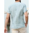 Men's Shirt 100% Cotton Solid Colored Classic Pocket Short Sleeve Tops Casual Daily Street Outdoor Stylish Modern Style Basic V Neck Gray Green White Summer Comfortable Breathable Soft Lightweight
