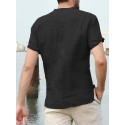 Men's Shirt 100% Cotton Solid Colored Classic Pocket Short Sleeve Tops Casual Daily Street Outdoor Stylish Modern Style Basic V Neck Gray Green White Summer Comfortable Breathable Soft Lightweight
