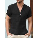 Men's Shirt 100% Cotton Solid Colored Classic Pocket Short Sleeve Tops Casual Daily Street Outdoor Stylish Modern Style Basic V Neck Gray Green White Summer Comfortable Breathable Soft Lightweight
