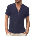 Men's Shirt 100% Cotton Solid Colored Classic Pocket Short Sleeve Tops Casual Daily Street Outdoor Stylish Modern Style Basic V Neck Gray Green White Summer Comfortable Breathable Soft Lightweight
