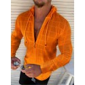 Men's Shirt Solid Casual Daily Street Drawstring Long Sleeve Tops Casual Fashion Breathable Comfortable Summer Fall Autumn Green White Black Red