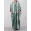 Men's Shirt Striped Round Neck Street Casual Button-Down Long Sleeve Tops Casual Fashion Classic Comfortable Green Orange Navy Blue Beach Hawaiian Shirts Summer Shirts