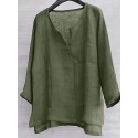 Men's Brief Henley Breathable Sporty Comfy Solid Color Long Sleeve Loose Casual shirt Blouse shirts plus size Daily Summer Shirt Vacation Bench