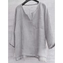 Men's Brief Henley Breathable Sporty Comfy Solid Color Long Sleeve Loose Casual shirt Blouse shirts plus size Daily Summer Shirt Vacation Bench