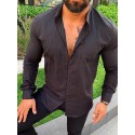 Men's Shirt Solid Color Collar Green White Black Orange Beige Long Sleeve Outdoor Street Button-Down Tops Cotton Fashion Casual Comfortable / Summer / Spring / Summer
