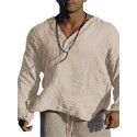Men's Casual Shirt Solid Color V Neck Street Casual Long Sleeve Tops Casual Fashion Breathable Comfortable Green Gray Pink Beach Shirts Summer
