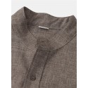 Men's Shirt Solid Color Stand Collar Street Casual Button-Down Short Sleeve Tops Casual Fashion Comfortable Black Light Green Khaki/Summer Shirts