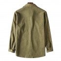 Men's Corduroy Shirt Solid Color Turndown Street Daily Button-Down Long Sleeve Tops Casual Fashion Comfortable Light Purple Blue Pink  Winter Fall Spring Warm Pocket