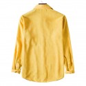 Men's Corduroy Shirt Solid Color Turndown Street Daily Button-Down Long Sleeve Tops Casual Fashion Comfortable Light Purple Blue Pink  Winter Fall Spring Warm Pocket