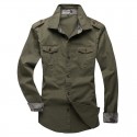 new 100% cotton military shirt with epaulette men long sleeve breathable casual shirts man solid shirt slim fit male shirts