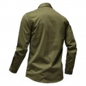 Men's Cargo Shirt Shirt Jacket Solid Color Turndown Black Army Green Khaki Navy Blue Long Sleeve Outdoor Street Button-Down Tops Cotton Comfortable Pocket Wrinkle-Free