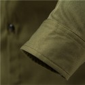 Men's Cargo Shirt Shirt Jacket Solid Color Turndown Black Army Green Khaki Navy Blue Long Sleeve Outdoor Street Button-Down Tops Cotton Comfortable Pocket Wrinkle-Free