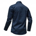 Men's Cargo Shirt Shirt Jacket Solid Color Turndown Black Army Green Khaki Navy Blue Long Sleeve Outdoor Street Button-Down Tops Cotton Comfortable Pocket Wrinkle-Free