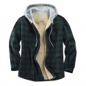 Men's Flannel Shirt Shirt Jacket Solid Color Turndown Army Green Orange Beige Coffee Long Sleeve Street Daily Button-Down Tops Fashion Casual Comfortable / Beach