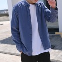 Men's Corduroy Shirt Shirt Jacket Solid Color Turndown Wine Blue Light gray Dark Gray Brown Long Sleeve Daily Holiday Button-Down Tops Simple Casual Comfortable