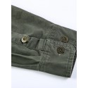 Men's Shirt Shirt Jacket Solid Color Turndown Gray Army Green Khaki Long Sleeve Outdoor Street Button-Down Tops Cotton Fashion Casual Breathable Comfortable / Summer / Spring / Summer