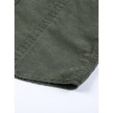 Men's Shirt Shirt Jacket Solid Color Turndown Gray Army Green Khaki Long Sleeve Outdoor Street Button-Down Tops Cotton Fashion Casual Breathable Comfortable / Summer / Spring / Summer