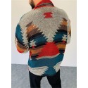 Men's Jacket Regular Pocket Print Coat Gray Sporty Street Fall Single Breasted Turndown Regular Fit S M L XL XXL 3XL / Long Sleeve / Geometric
