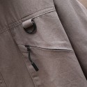 Men's Cargo Shirt Shirt Jacket Solid Color Turndown Army Green Dusty Rose Long Sleeve Outdoor Street Button-Down Tops Cotton Comfortable Pocket Wrinkle-Free