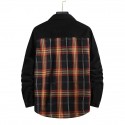 Men's Shirt Shirt Jacket Color Block Turndown Black Coffee Long Sleeve Outdoor Street Button-Down Tops Fashion Casual Breathable Comfortable