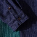 Men's Thick Shirt Shirt Jacket Color Block Turndown Navy Blue Long Sleeve Daily Vacation Button-Down Tops Fashion Casual Comfortable / Winter / Fall / Winter