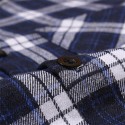 Men's Thick Shirt Shirt Jacket Plaid Hooded Navy Blue Long Sleeve Print Street Daily Button-Down Tops Casual Comfortable Pocket / Winter / Fall / Winter