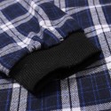 Men's Thick Shirt Shirt Jacket Plaid Hooded Navy Blue Long Sleeve Print Street Daily Button-Down Tops Casual Comfortable Pocket / Winter / Fall / Winter