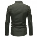 Men's Shirt Shirt Jacket Solid Color Turndown Green Black Long Sleeve Outdoor Street Button-Down Tops Fashion Casual Breathable Comfortable