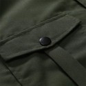 Men's Shirt Shirt Jacket Solid Color Turndown Green Black Long Sleeve Outdoor Street Button-Down Tops Fashion Casual Breathable Comfortable