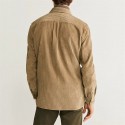 Men's Corduroy Shirt Solid Color Pocket Turndown Street Daily Casual Button-Down Long Sleeve Tops Casual Fashion Comfortable Wine Khaki Navy Blue Winter Fall Spring Warm
