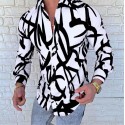 Men's Shirt Color Block Striped Curve Button Down Collar White Blue Yellow Red Light Blue Long Sleeve Casual Daily Patchwork Button-Down Tops Basic Fashion Simple Lightweight / Winter / Fall / Winter