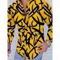 Men's Shirt Color Block Striped Curve Button Down Collar White Blue Yellow Red Light Blue Long Sleeve Casual Daily Patchwork Button-Down Tops Basic Fashion Simple Lightweight / Winter / Fall / Winter