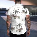 Men's Shirt Coconut Tree Turndown Green White Purple Yellow Short Sleeve Print Outdoor Street Button-Down Print Tops Fashion Designer Casual Hawaiian / Summer / Spring / Summer
