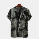 Men's Shirt Floral Collar Turndown Green Pink Yellow Light Blue Short Sleeve Print Normal Outdoor Street Button-Down Regular Fit Tops Polyester Fashion Casual Hawaiian Breathable / Summer / Washable